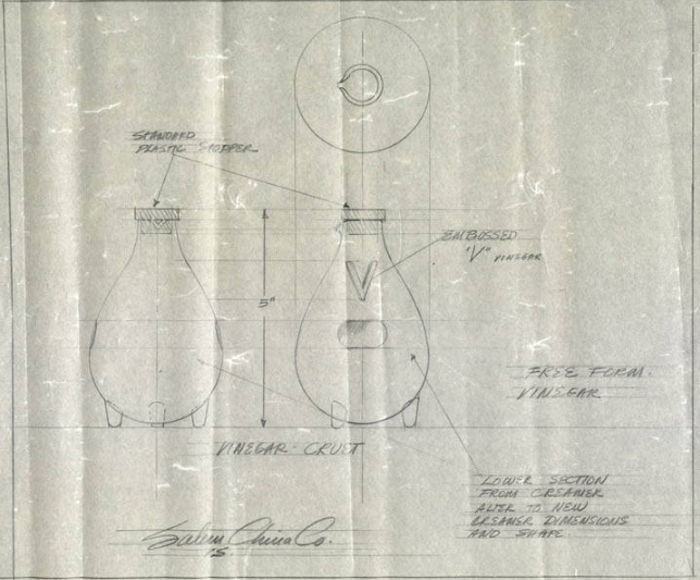 Vinegar Cruet design for Salem China
